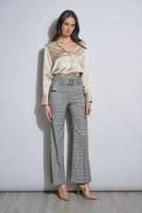 Plaid Belted Pant