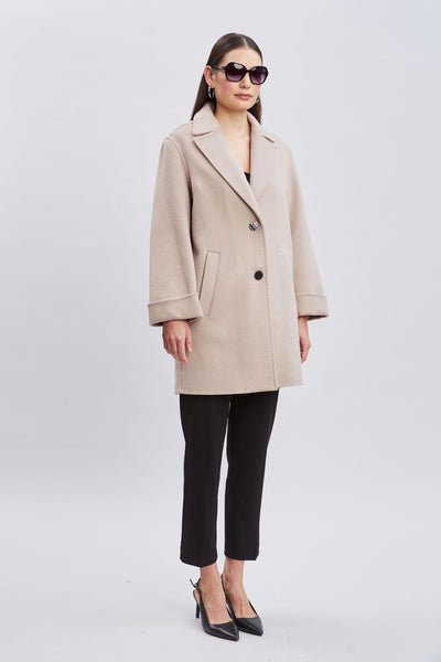 Tahari Double Face Wool Blend Two Button Coat Image 3