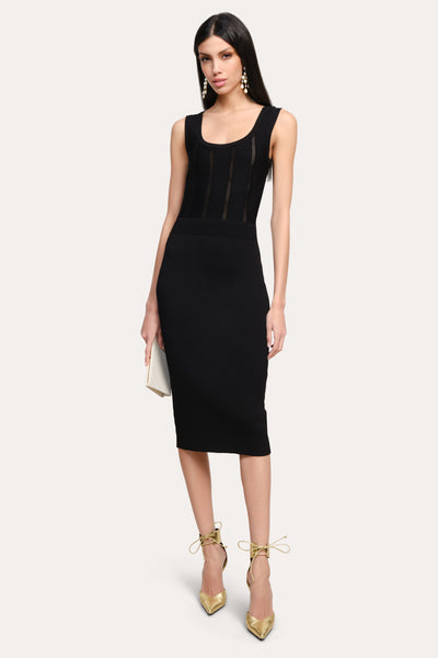Sylvie Milano Pointelle Midi Dress