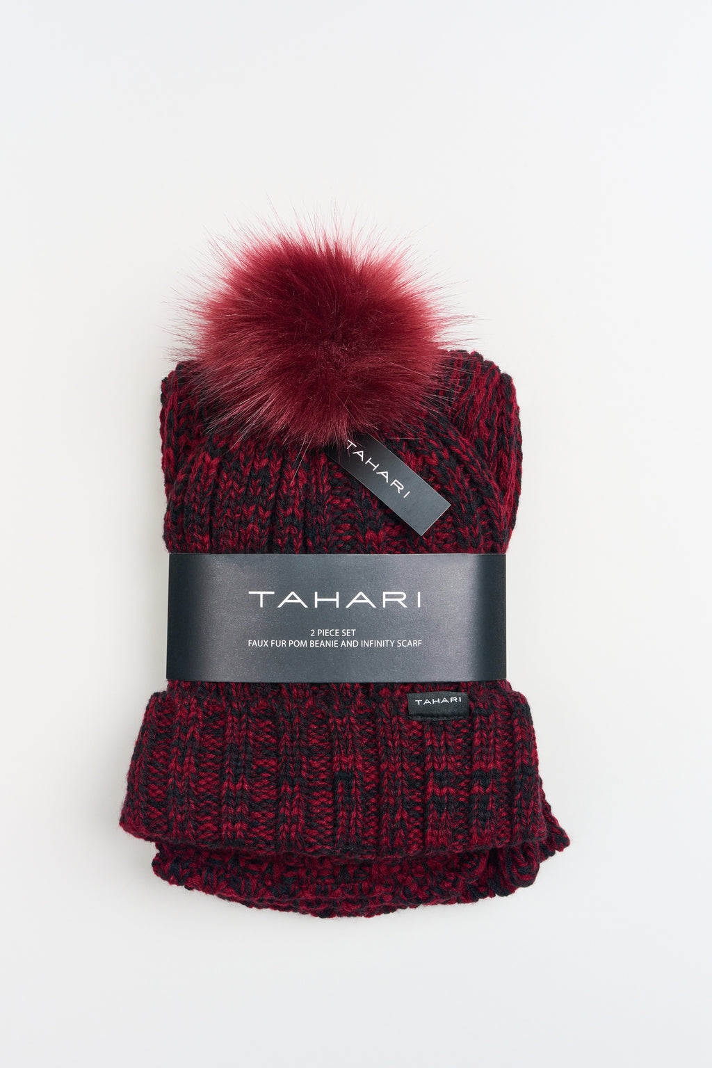 Tahari Rib Knit Beanie Infinity Scarf