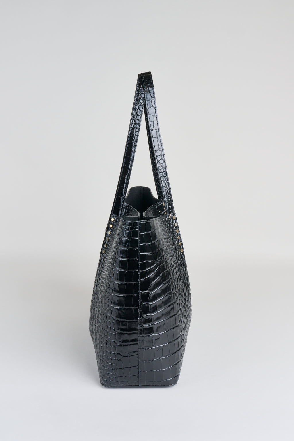 black embossed tote