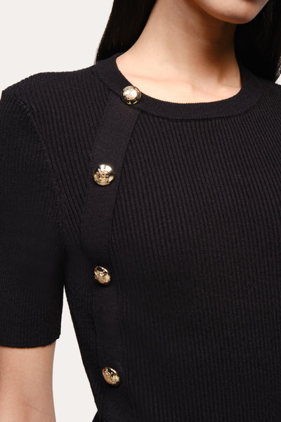 Daphne Ribbed Short Sleeve Top