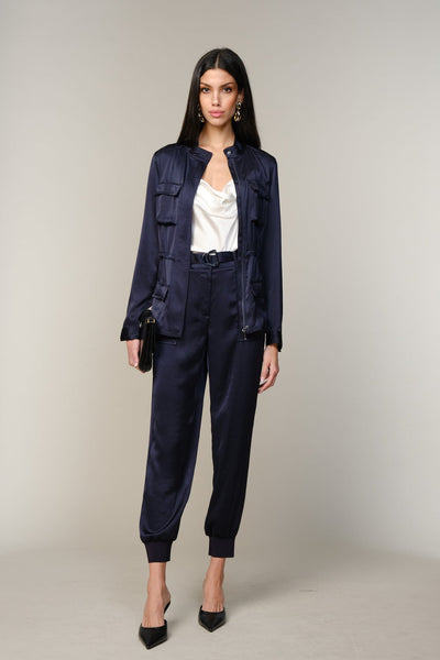 Olivia Satin Belted Cargo Pant
