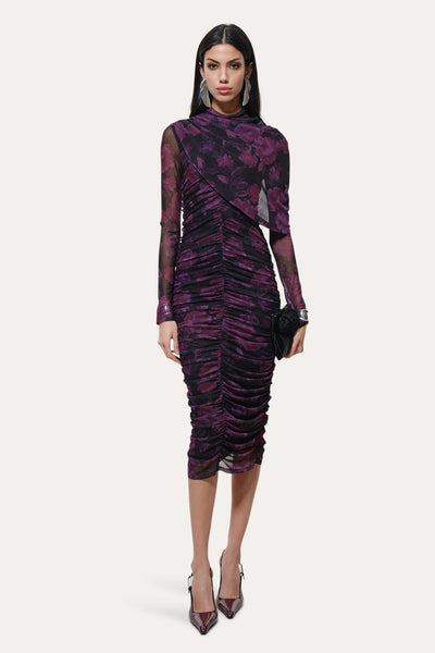 Georgia Ruched Mesh Dress