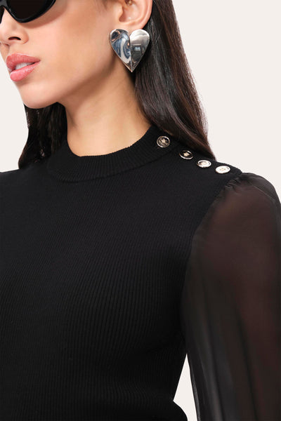 Chiffon Sleeve Knit Image 3