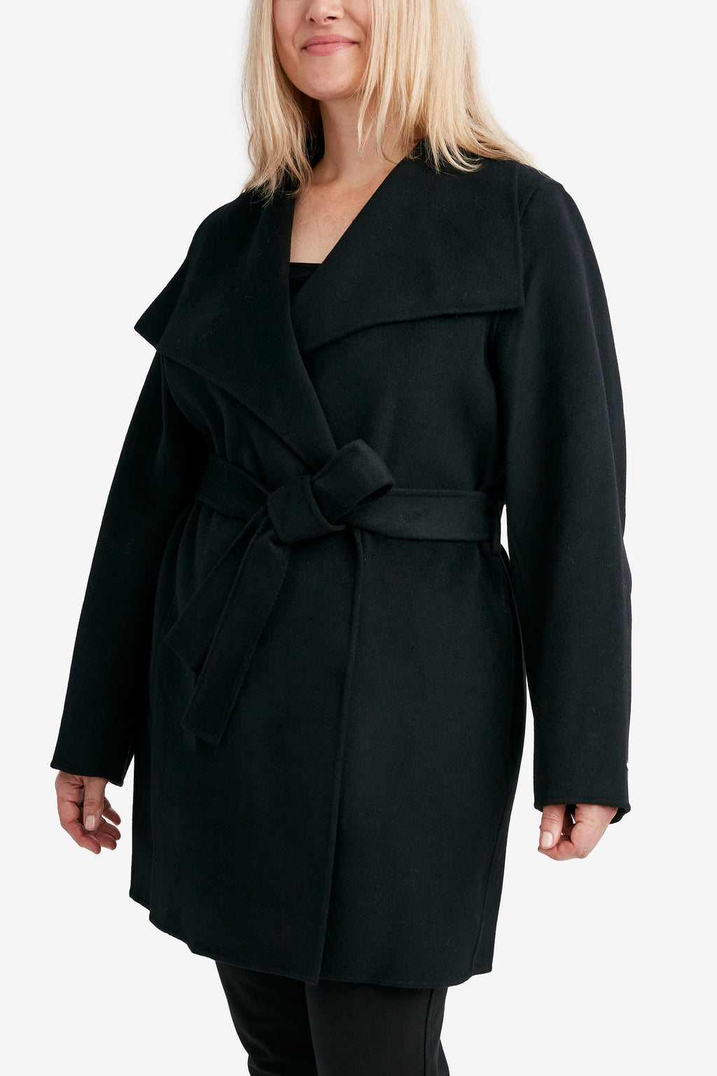 Tahari Double Face Lightweight Wool Wrap Coat – Elie Tahari