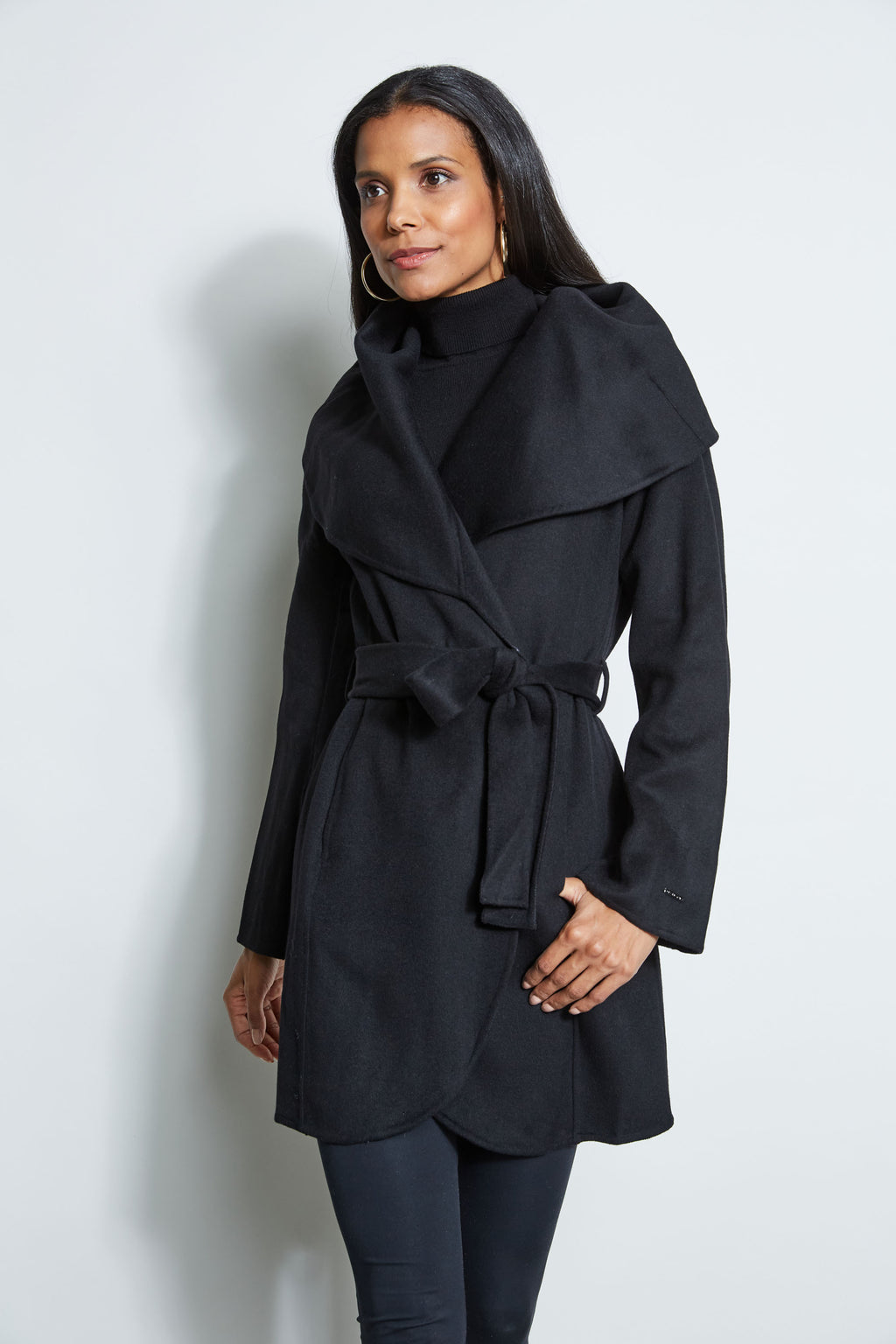 Tahari Double Face Shawl Wool Blend Wrap Coat – Elie Tahari