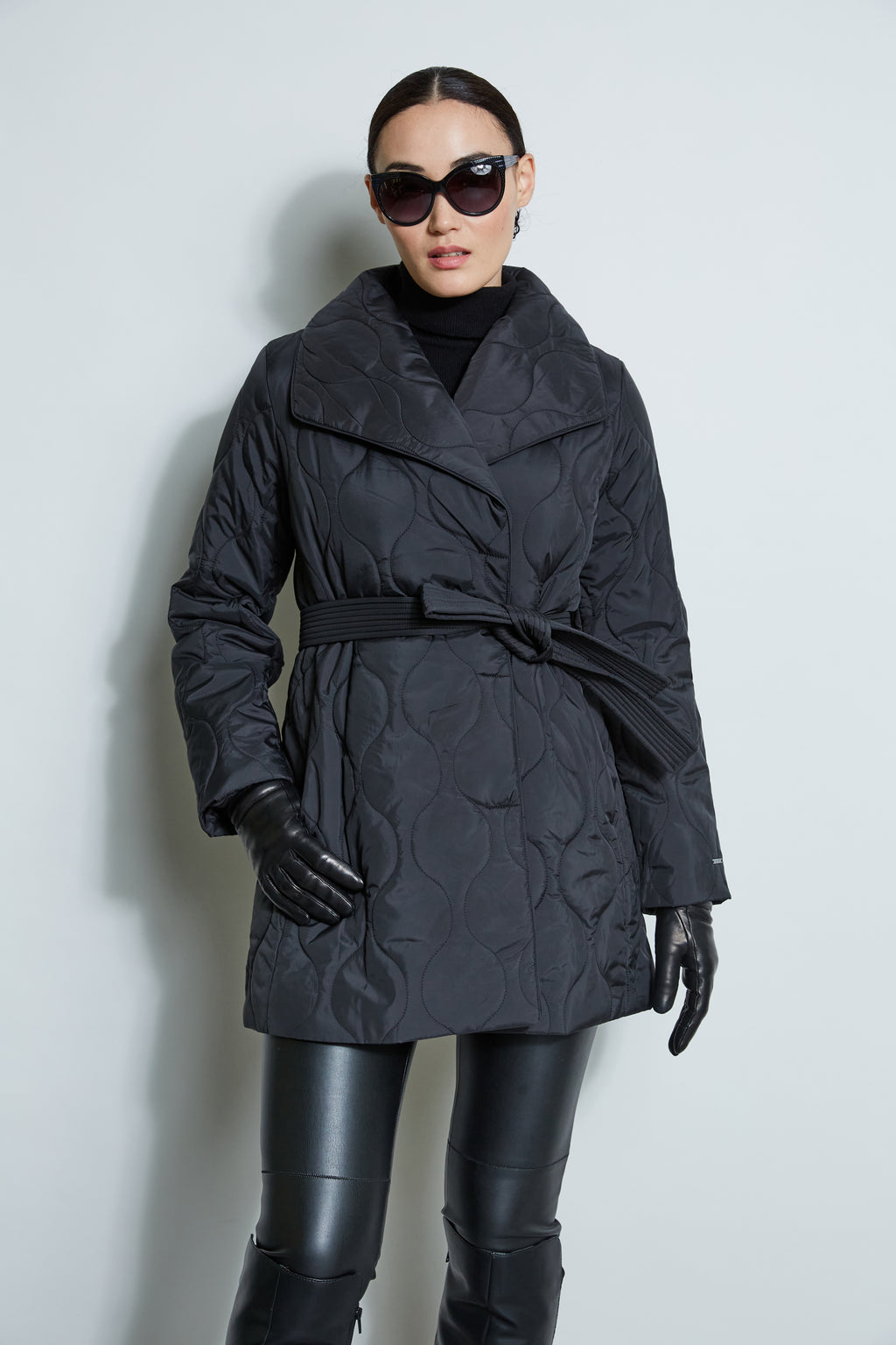 Tahari Lightweight Quilted Wrap Puffer Coat in 2023