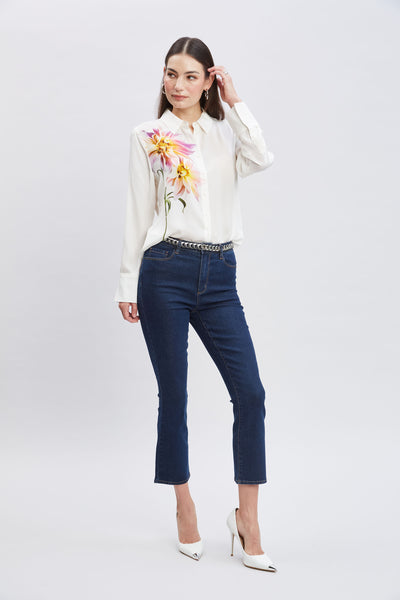 Silk Dahlia Button Down Shirt Image 3