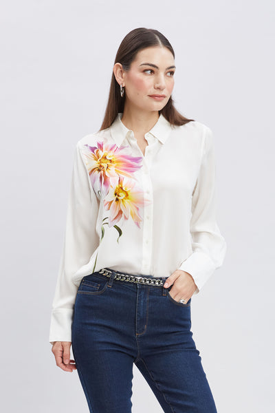 Silk Dahlia Button Down Shirt Image 1