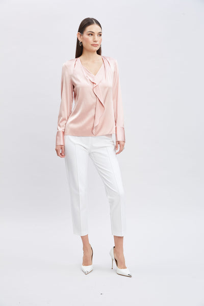 Silk Satin Ruffle Contour Shirt Image 2