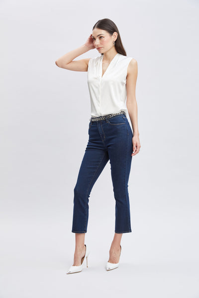 Micro Flare Cropped Jeans Image 5