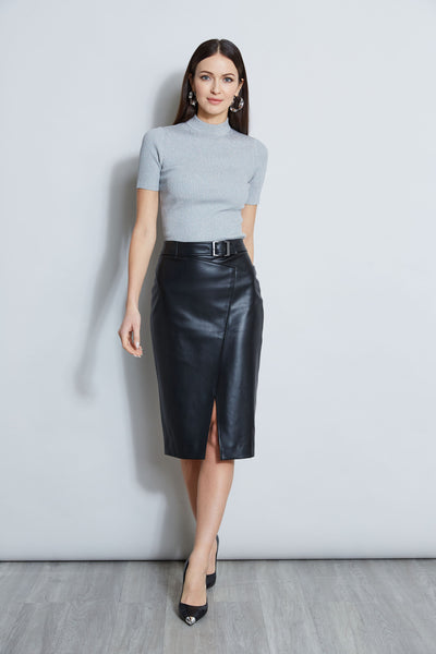 Vegan Leather Pencil Skirt Image 3