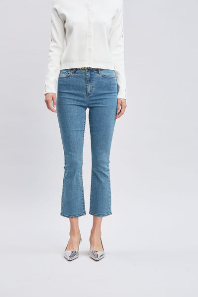 Micro Flare Cropped Jeans Image 1