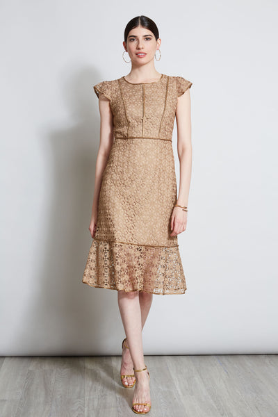 Lace Flutter Sleeve Dress Image 1