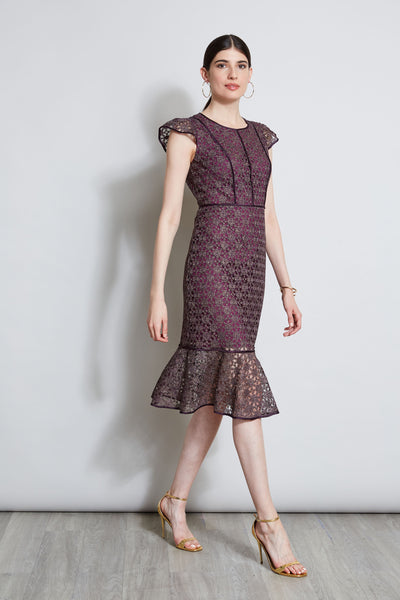 Lace Flutter Sleeve Dress Image 4