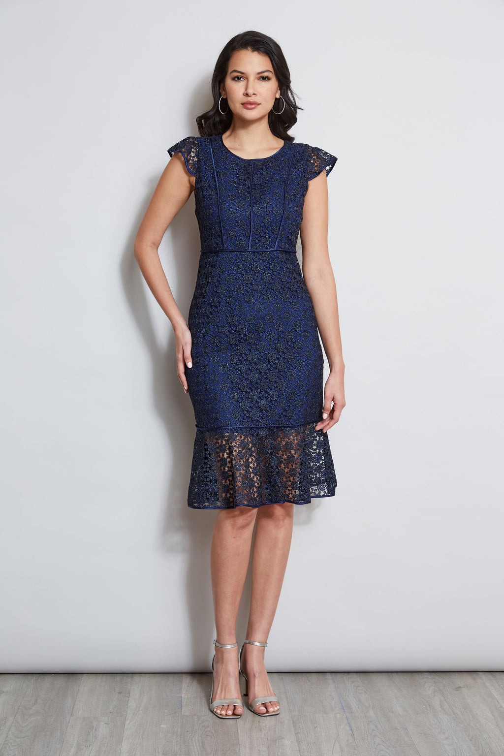 Lace Flutter Sleeve Dress Elie Tahari Lace Flutter Sleeve Dress Elie Tahari