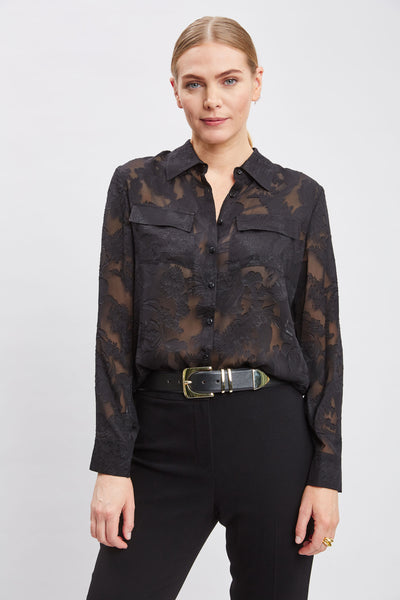 Silk Jacquard Utility Shirt Image 1