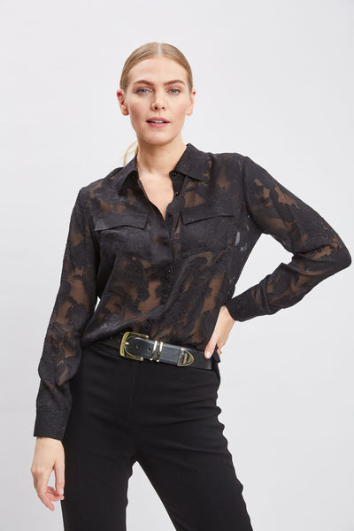 Silk Jacquard Utility Shirt Image 3