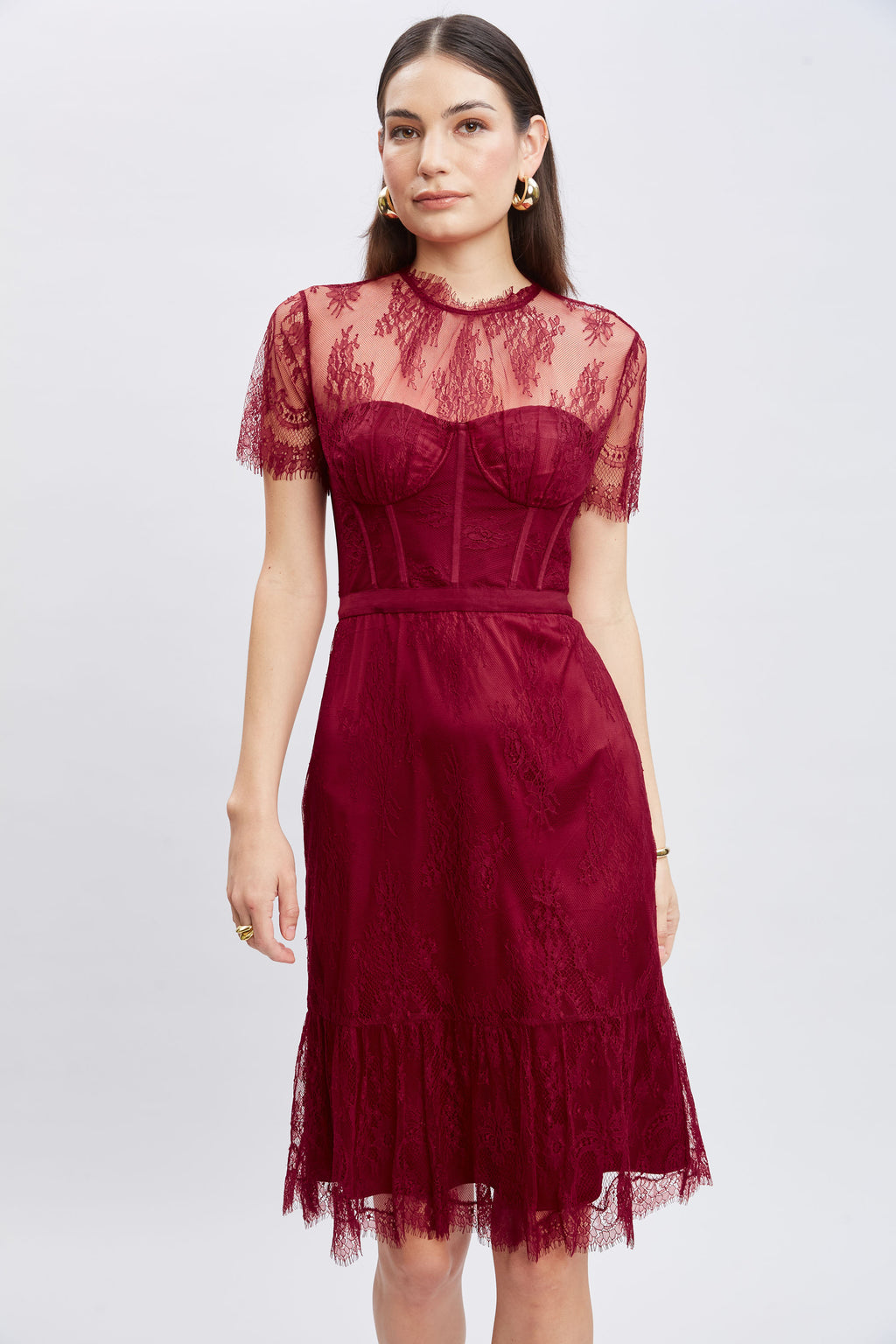 Corset Lace Dress SCARLET / 14 Corset Lace Dress SCARLET / 14