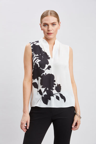 Midnight Garden Sleeveless Silk Top Image 1