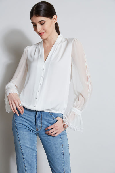 Embroidered Sleeve Blouson Shirt Image 4