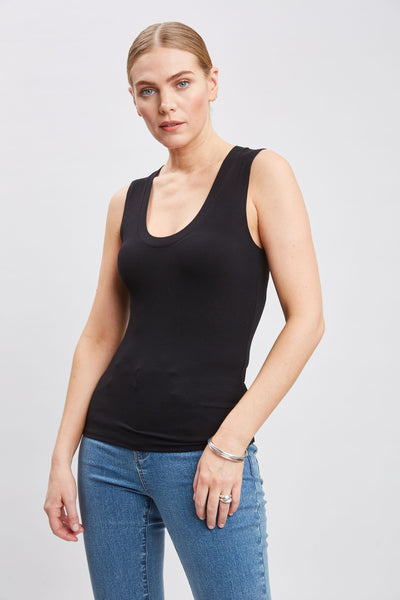 Rib Scoop Neck Knit Image 4