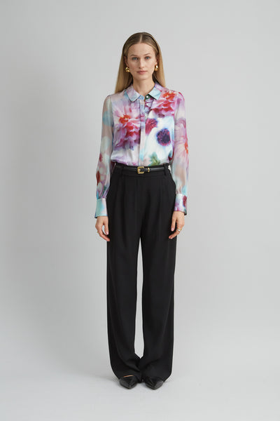 Mixed Media Silk Floral Shirt Image 2