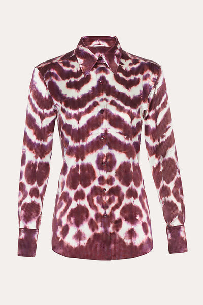 Lila Ikat Silk Button Down