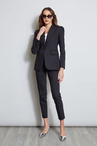 Pleat Shoulder Cotton Blazer Image 2
