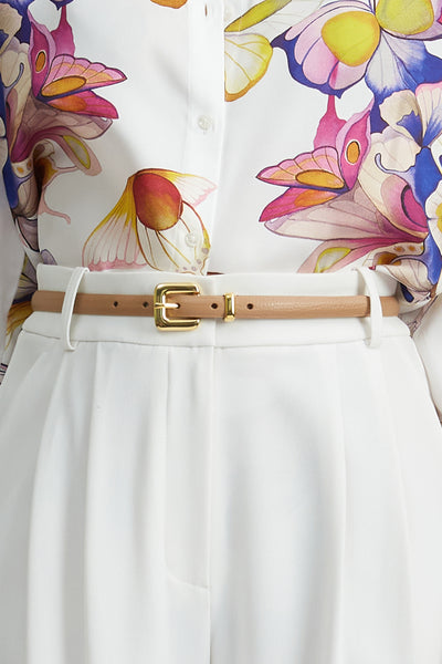 Skinny Leather Belt Image 1