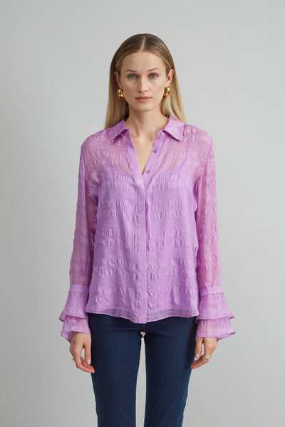 Silk Plaid Jacquard Shirt Image 1