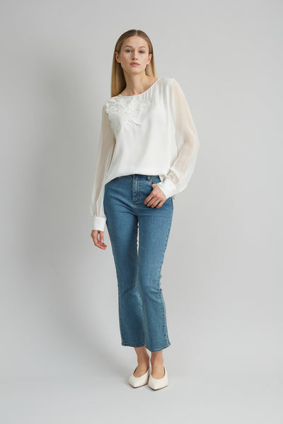 Applique Silk Shirt Image 5