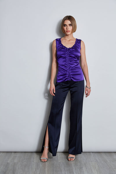Silk Satin Braid Ruched Top Image 2