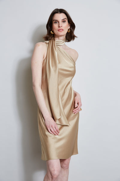 Satin Scarf Dress Image 3