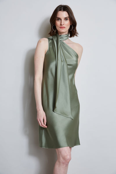 Satin Scarf Dress Image 3