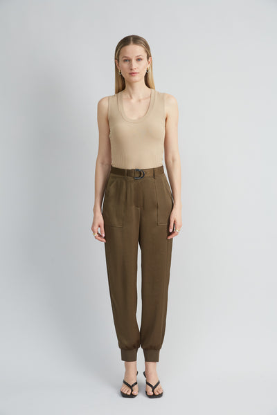 Satin Belted Cargo Pant Image 2
