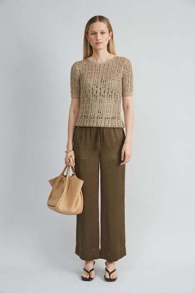 Satin Wide Leg Pant Image 4