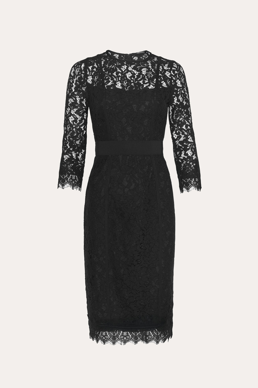 chinese dress ladies Elie Tahari Women's Double Knit Ponte LACE Inlay Jenessa Dress, Black, 10  at Amazon Women's Clothing store