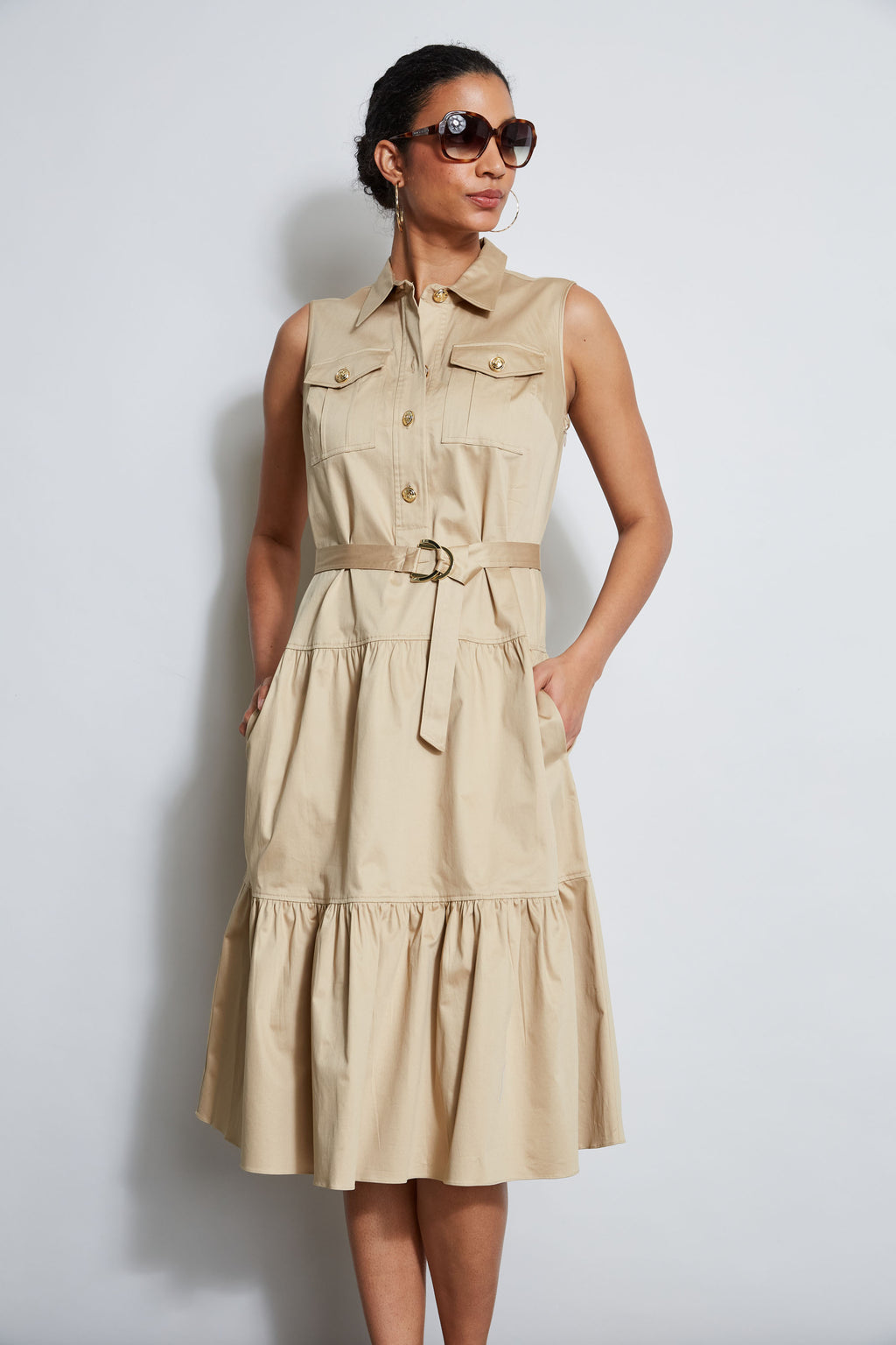 【着後レビューで 送料無料】 Dress Utility Cotton – Tahari Elie ワンピース