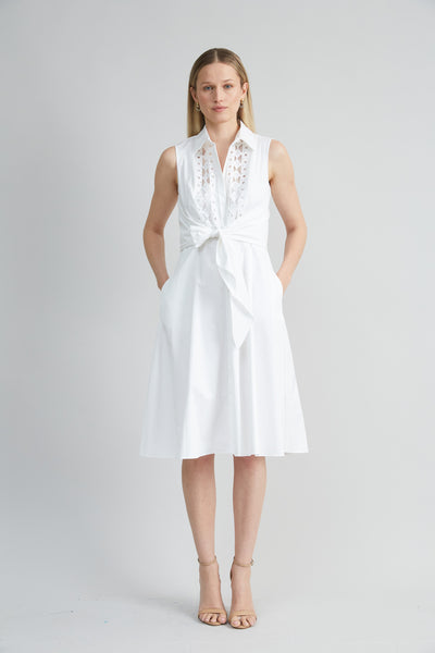 Sleeveless Cotton Tie Dress Image 3