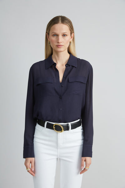 Silk Texture Utility Shirt Image 1