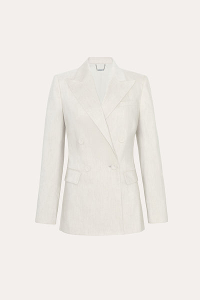 Solenne Double Breasted Linen Blazer