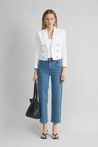 Cropped Linen Jacket Image 2