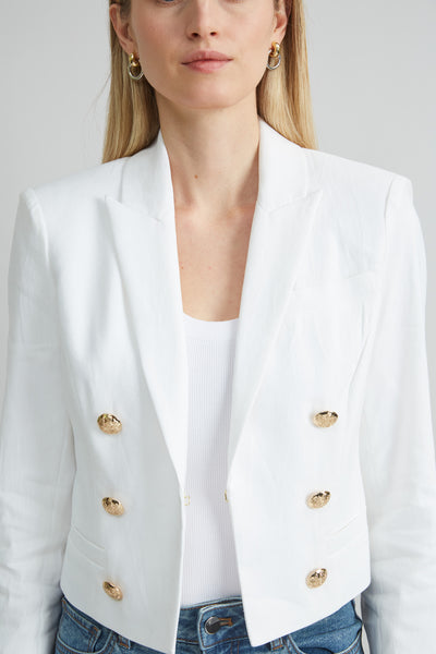 Cropped Linen Jacket Image 3