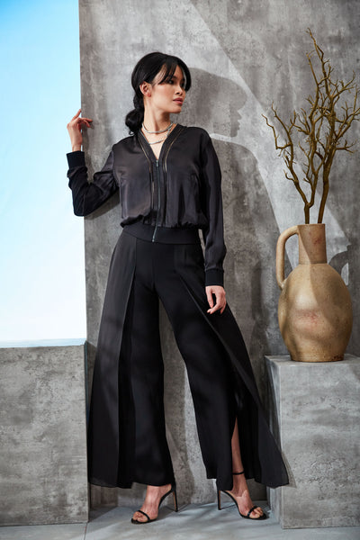 Silk Satin Bomber Jacket Image 2