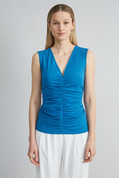 Ruched V-Neck Jersey Knit Image 1
