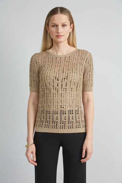 Metallic Crochet Sweater Image 3