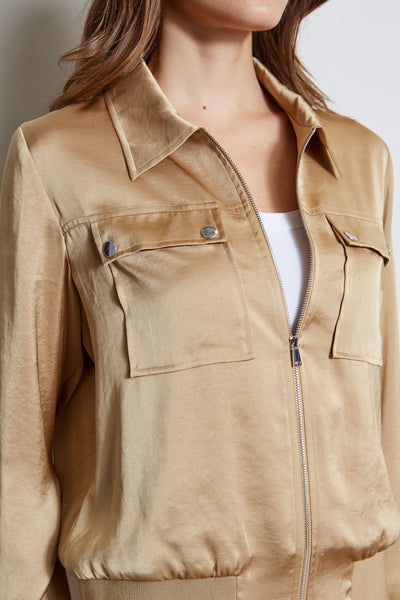 Satin Utility Pocket Jacket Image 6