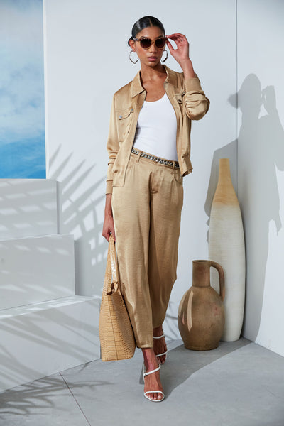 Satin Utility Pocket Jacket Image 2